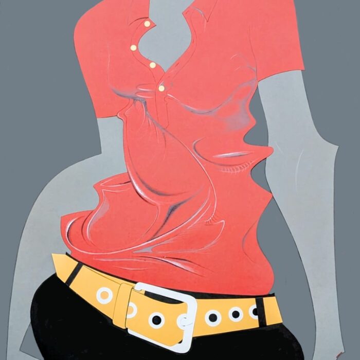 Frau in rot